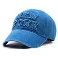 Detailansicht der dunkelblauen New York Baseballkappe mit Vintage-Stickerei - Blau