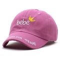 Pink kids baseball cap with crown and Bebe embroidery for summer sun protection - Approx. 52cm / Purple