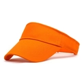 Vibrant orange cotton sun visor for sports with reinforced stitched brim detail - Adjustable / Orange