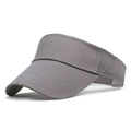 Medium gray breathable cotton sun visor hat with reinforced brim for outdoor sports - Adjustable / Gray