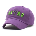 Cappello da baseball retrò in cotone viola scuro per bambini con ricamo a forma di cane - Taglia unica / Viola