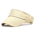 Minimalist beige cotton open-top sun visor hat with precision stitching for outdoor sports - Adjustable / Beige
