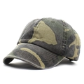 Classic camouflage cotton baseball cap with curved brim and breathable eyelets for outdoors - Black