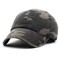 Classic camouflage cotton baseball cap with curved brim for men and women outdoor sports - Gray