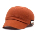 Cappellino da baseball alla moda arancione scuro a tesa corta con toppa decorativa - Regolabile / Arancione