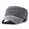 Berretto militare piatto grigio scuro in cotone per sport all'aperto e sole - Regolabile / Grigio