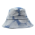 Unisex tie-dye τζιν καπέλο bucket με φαρδύ γείσο και ραφές για αντηλιακή προστασία - M(56-58cm) / Ανοιχτό μπλε