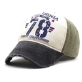 Berretto da baseball rétro in cotone lavato con ricamo California 78 su sfondo bianco - Regolabile / Khaki con Visiera Nera