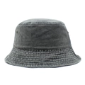 Detalle de sombrero tipo pescador en algodón gris carbón con ojales de ventilación - M / Verde