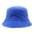 Detalle del sombrero de pescador en algodón azul real con ojales y costuras en el ala - M / Azul