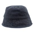 Classic black denim bucket hat with flat top and reinforced stitching for casual wear - M(56-58cm) / Black