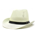 Détail de la maille respirante et de la bande noire sur le chapeau de soleil blanc crème - M (56-58cm) / Crème