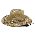 Breathable desert digital camouflage boonie hat with mesh panels and chin strap - M / Khaki