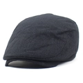 Gorra clásica de algodón y lino negro para hombre con visera estructurada y un diseño retro - M / Negro