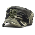Klassische Militärmütze im Dschungel-Camouflage-Stil mit Stickerei auf der Vorderseite - M(56-58cm) / Camouflage