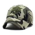 Gorra de béisbol de camuflaje con bordado 3D verde oliva y visera curva deportiva - Camouflage