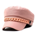 Détail d'un chapeau de marin rose avec chaîne décorative et boutons noirs - M(56-58cm) / Rose