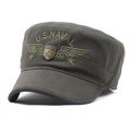 Gorra militar para hombre en algodón verde oliva con bordado U.S. Naval e insignia Army - M(56-58cm) / Verde