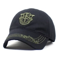 Gorra de béisbol de algodón negro con bordado de las Fuerzas Especiales del Ejército de EE. UU. - Negro