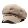 Dettaglio ravvicinato della trama in twill kaki e delle cuciture rifinite del cappello ottagonale - M (56-58cm) / Cachi