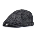 Retro Schirmmütze aus Baumwoll-Jacquard in Schwarz-Grau mit Vintage-Webstruktur - Verstellbar / Schwarz und Grau
