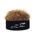Berretto in maglia ZZZ con parrucca marrone per stile hip-hop e costumi divertenti - Black Base Brown Hair