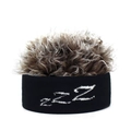 Divertente berretto in maglia ZZZ con parrucca di capelli sintetici marroni per feste e hip-hop - Base Nera Capelli Caffè