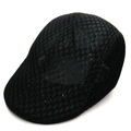 Breathable black mesh summer flat cap for outdoor sun protection with a stylish profile - Black