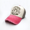 Cappellino NYPD vintage tricolore rosa, beige e grigio con visiera con effetto invecchiato - Regolabile / Contrasto Beige E Rosa (3)