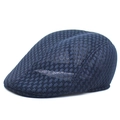 Navy blue breathable mesh newsboy cap with a stylish flat top for outdoor sun protection - Navy Blue