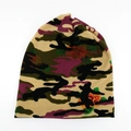 Bonnet femme tricoté automne hiver avec motif camouflage floral et design thermique - Camouflage Floral