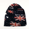 Donkerblauwe gebreide muts met Union Jack- en sterpatronen voor heren en dames - Marineblauw Union Jack Print