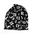Gorro de punto con estampado de letras en blanco y negro para moda de invierno unisex - Negro