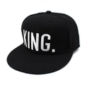 Cappellino snapback nero classico con ricamo King bianco sulla parte frontale - Regolabile / Nero (Ricamo Bianco-KING)