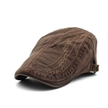 Gorra plana de algodón marrón para hombre con bordado GD-YST y hebilla ajustable - Ajustable / café