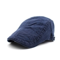 Gorra plana clásica de algodón azul marino con bordado GD-YST y hebilla de metal ajustable - Ajustable / Azul marino