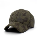 Classic jungle camouflage baseball cap with a curved brim and premium suede texture - Adjustable / Army Green