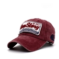 Cappellino da baseball vintage bordeaux in cotone lavato con ricami e numero 49 laterale - Regolabile / Borgogna