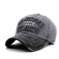 Γκρι vintage καπέλο μπέιζμπολ με κέντημα ORIGINAL THE BLACK και καφέ δερμάτινο γείσο - Γκρι & Μαύρο