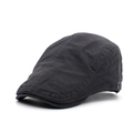 Casquette plate classique en coton pour hommes et femmes avec détails matelassés gris foncé - Réglable / Gris