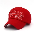 Berretto da baseball rosso in cotone con ricamo New York City e il numero 75 - Regolabile / Rosso