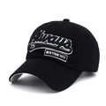 Berretto da baseball nero in cotone con ricamo bianco New York City 75 in stile street - Regolabile / Nero