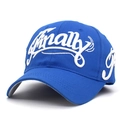 Berretto da baseball blu acceso con ricamo bianco di alta qualità 'finally' - Taglia Unica (Adulto) / Blu