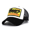 Cappello trucker vintage Western con fronte bianco e rete nera traspirante sul retro - Regolabile / Nero/Bianco
