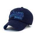 Dark blue baseball cap with light blue embroidery featuring Always 75 New York City text - Adjustable / Red & Navy