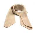 Beige ribbed knit wool scarf for parents and kids featuring warm vertical stripes - Children Style / Kids Beige