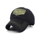 Cappello da baseball nero classico Army con patch mimetica e ricami tattici militari - Stile Toppa Mimetica / Nero