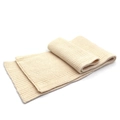 Dettaglio ravvicinato della sciarpa di lana beige per bambini con trama a maglia spessa - Beige