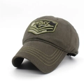 Berretto da baseball mimetico dell'esercito verde oliva con toppa ricamata per esterni - Stile Toppa Mimetica / Verde