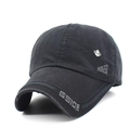Vintage black cotton baseball cap with GSIDR embroidery and silver maple leaf emblem - Adjustable / Black